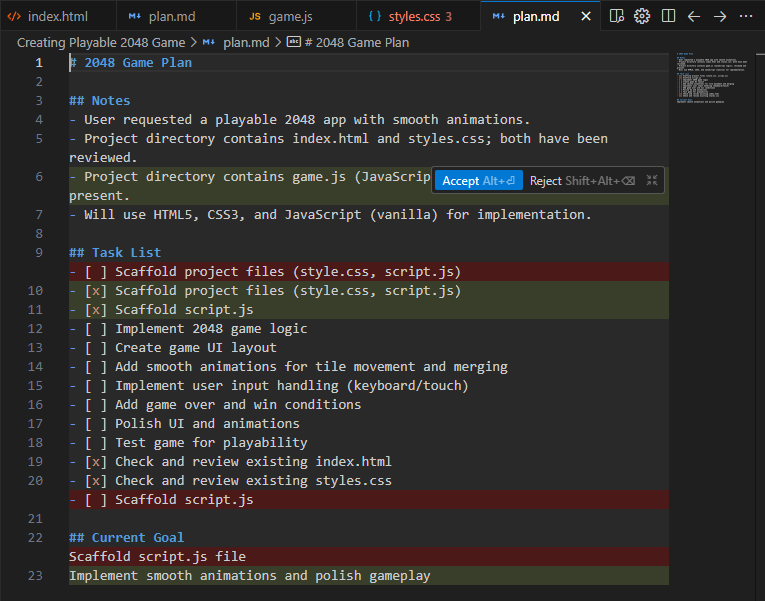 A screenshot of the Windsurf IDE showing a diff view