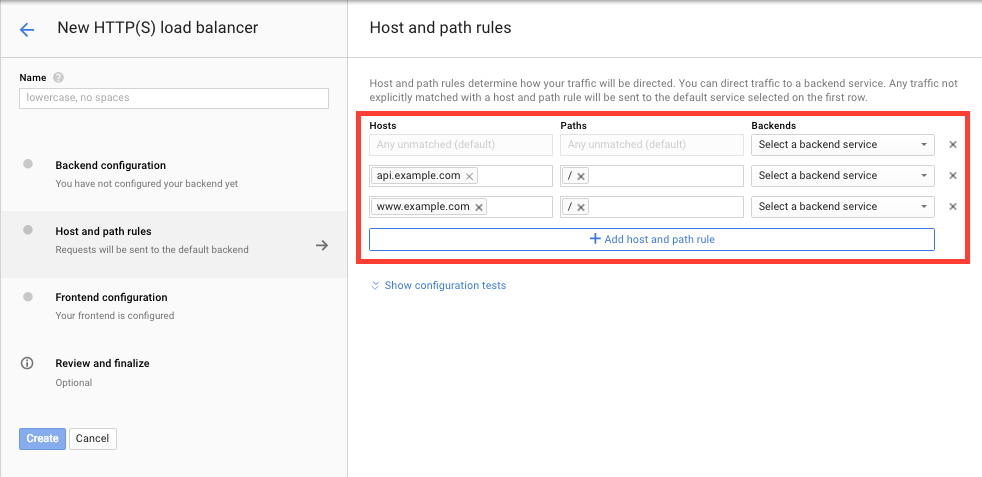 Host & Path Rules