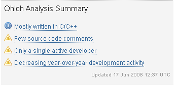 Screen's Ohloh profile